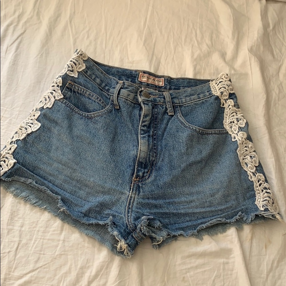 Custom guess jean cut off shorts